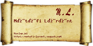Mátéfi Lóránt névjegykártya