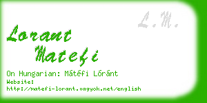 lorant matefi business card